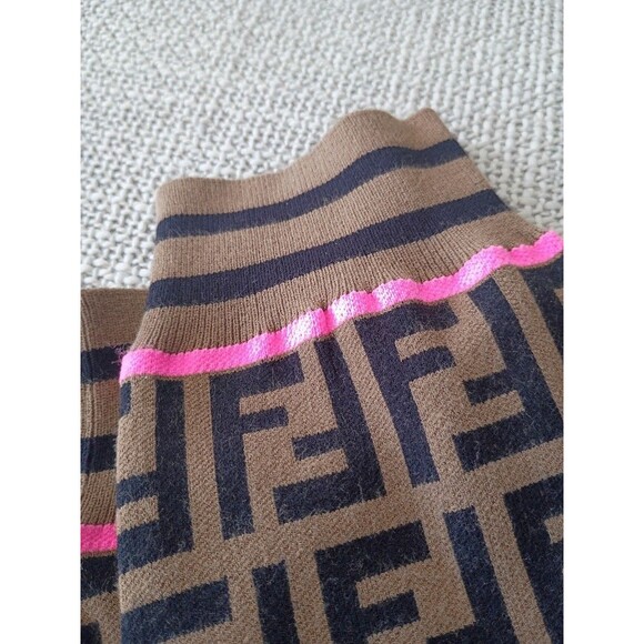 FENDI Brown Zucca Monogram Knit Crop Top & Leggings Set | Size US 4 / IT 40 - Picture 8 of 14